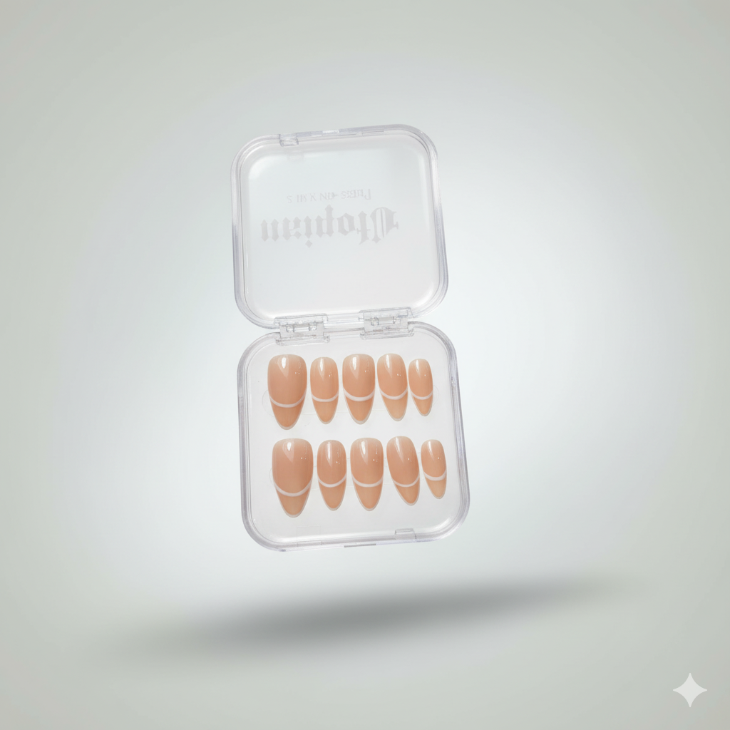 Almond french tip press on