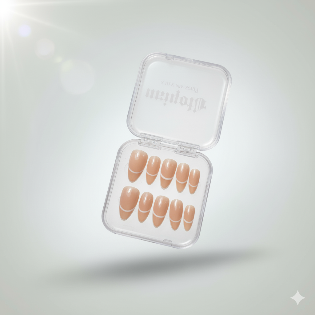 Almond french tip press on